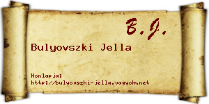 Bulyovszki Jella névjegykártya